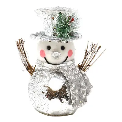 Snögubbe med Paljetter Silver