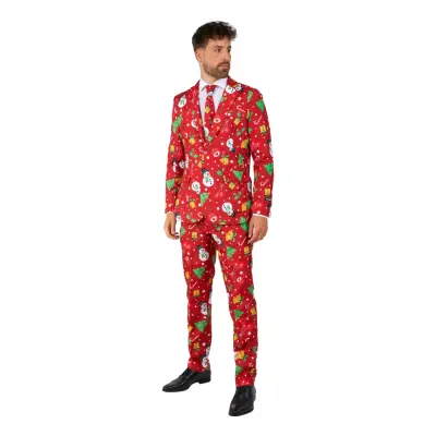 Suitmeister Christmas Red Icons Light Up Kostym - X-Large