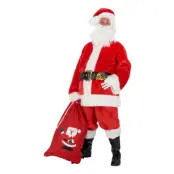 Röd Tomtedräkt Deluxe i Plysch - X-Large
