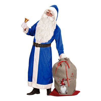 Tomtedräkt Sammet Blå - One size