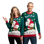 Tomte på Skorsten LED Jultröja - Medium