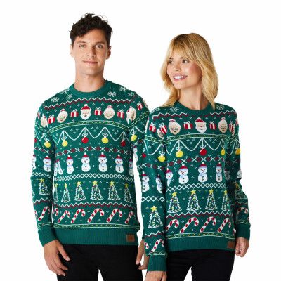 Randig Grön Jultröja - Medium