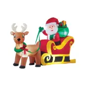 Uppblåsbar Tomte med Släde med Belysning