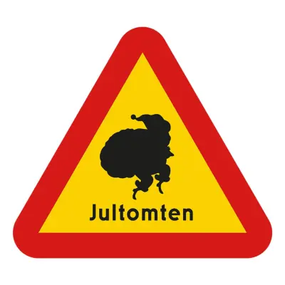 Varningsskylt Jultomten