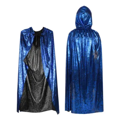 Cape med Huva Blå Shimmer - One size