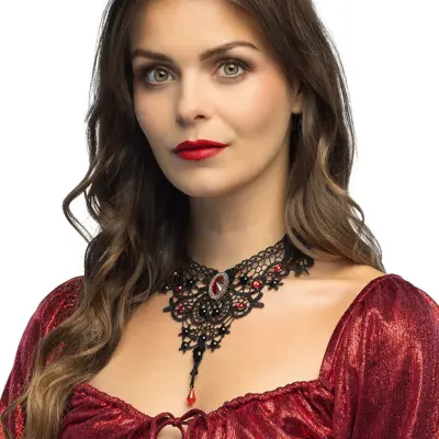 Halsband Choker Svart med Spets - One size