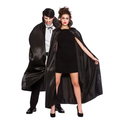 Svart Satin Cape Deluxe