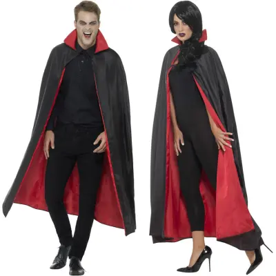 Vändbar Vampyrcape Svart&Röd - Onesize