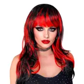 Vampiria Svart/Röd Peruk - One size