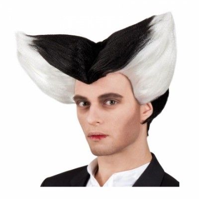 Vampyr Svart/Vit Peruk