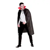 Vampyrcape Svart med Ståkrage - One size