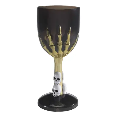 Vinglas med Skeletthand