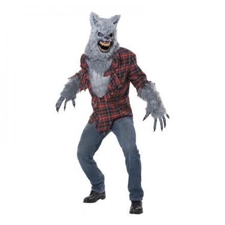 Varulv Grå Maskeraddräkt - Halloweenbutiken