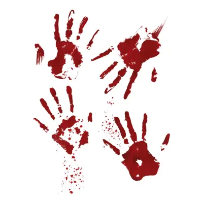 Blodiga Händer Klistermärken - 4-pack