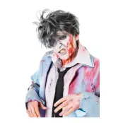 Grå Zombie Peruk
