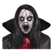 Krackelerad Zombie Mask med Hår - One size
