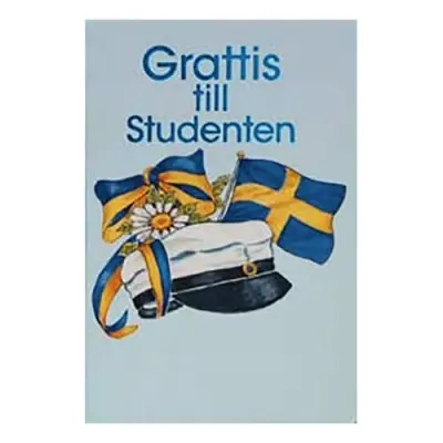 Dubbelkort Mini Grattis till Studenten Ljusblå