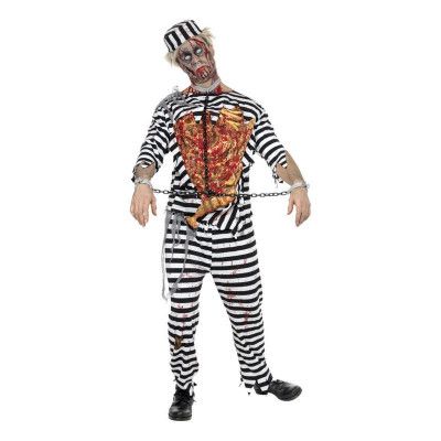 Manlig Zombie Fånge Maskeraddräkt - Large