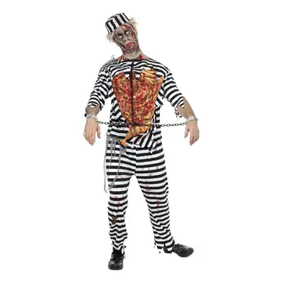 Manlig Zombie Fånge Maskeraddräkt - Large