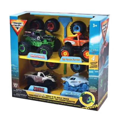 Monster Jam Mechanix 4-pack 1:43 - Monster Jam -  Leksaksaffären