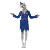 Zombie Flygvärdinna Maskeraddräkt - Small