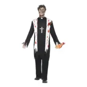 Zombie Präst Maskeraddräkt - Medium