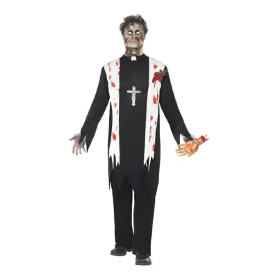 Zombie Präst Maskeraddräkt - Large